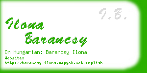 ilona barancsy business card